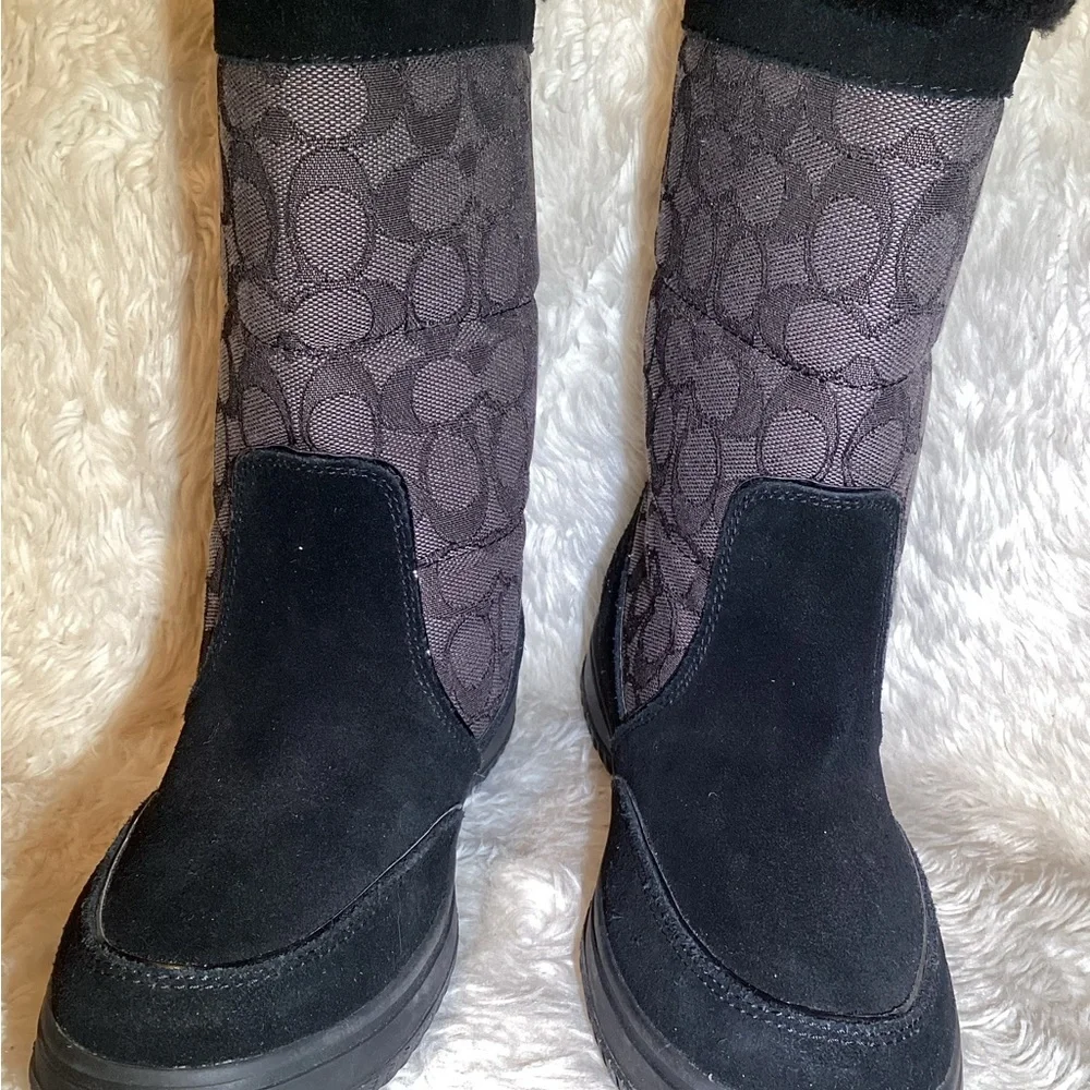 Coach Sherman Black Suede Winter Boot size 6.5